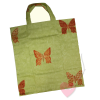 Handgenähte, faltbare Einkaufstasche - Brezen-Beutel mit Schmetterling Rückseite