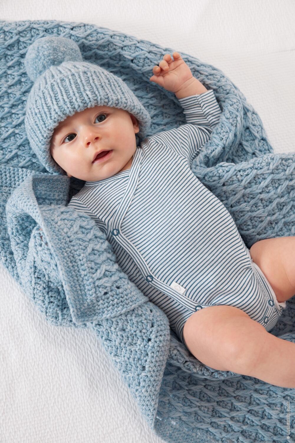 Lana Grossa Infanti 19 - Zauberhafte Babymode Modell 23 und 24 Mütze und Decke aus Cool Wool Big