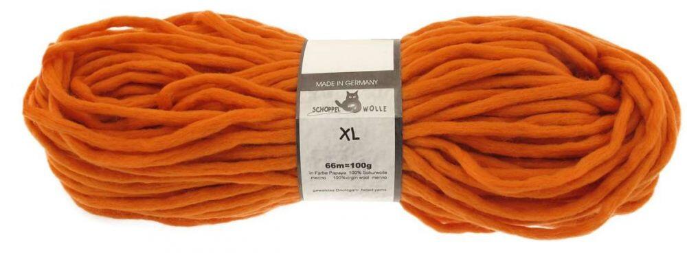 Schoppel XL - volumiges, extra dochtiges Rastagarn für extravagante Unikate aus Schurwolle Farbe: Papaya