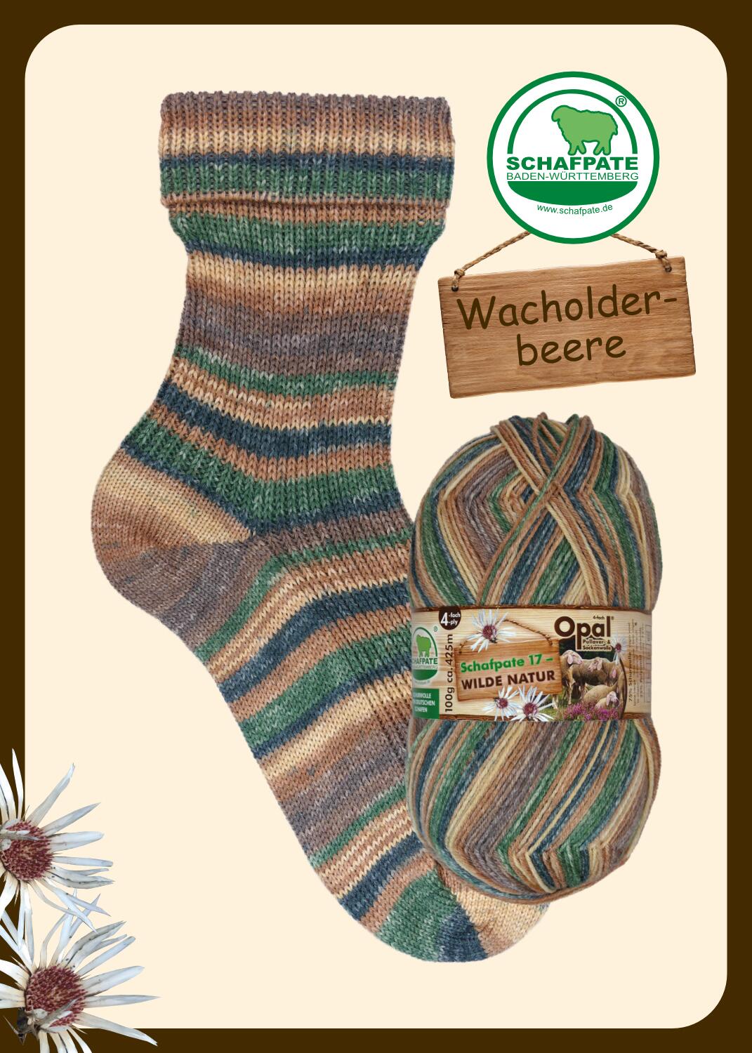 Opal  "Schafpate 17 Wilde Natur " Farbe: 11596 Wacholderbeere