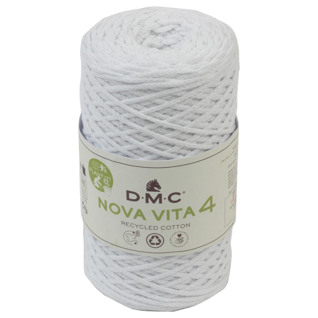 DMC Eco Vita 4 UNI - 250g Makrameegarn aus recycelter Baumwolle Farbe: 100 Wei&szlig;