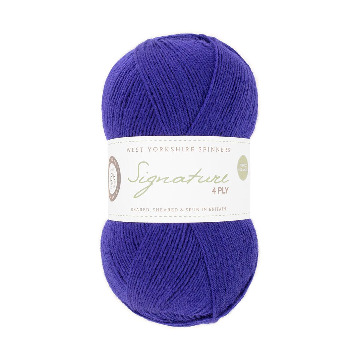 West Yorkshire Spinners Signature 4ply Unis 100g Farbe: 1005 Cobalt