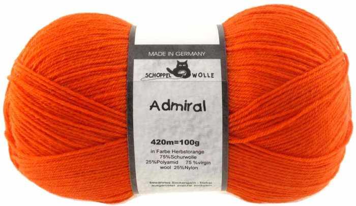 Schoppel Admiral 4fach-Sockenwolle Farbe herbstorange