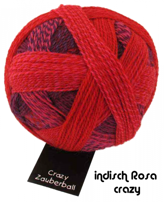 Schoppel Zauberball Crazy - 4-fach Sockengarn Farbe indisch Rosa