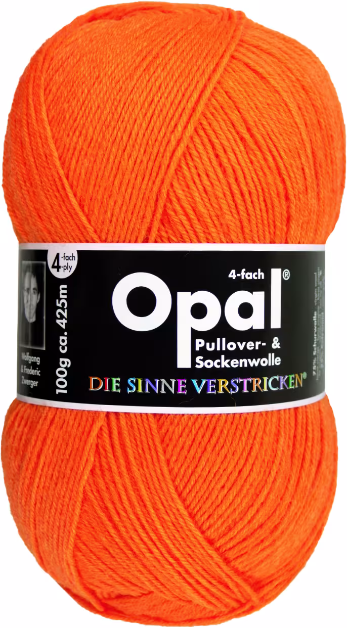 Opal Neon 4fach Sockengarn 100g Farbe: 2013 Leuchtorange