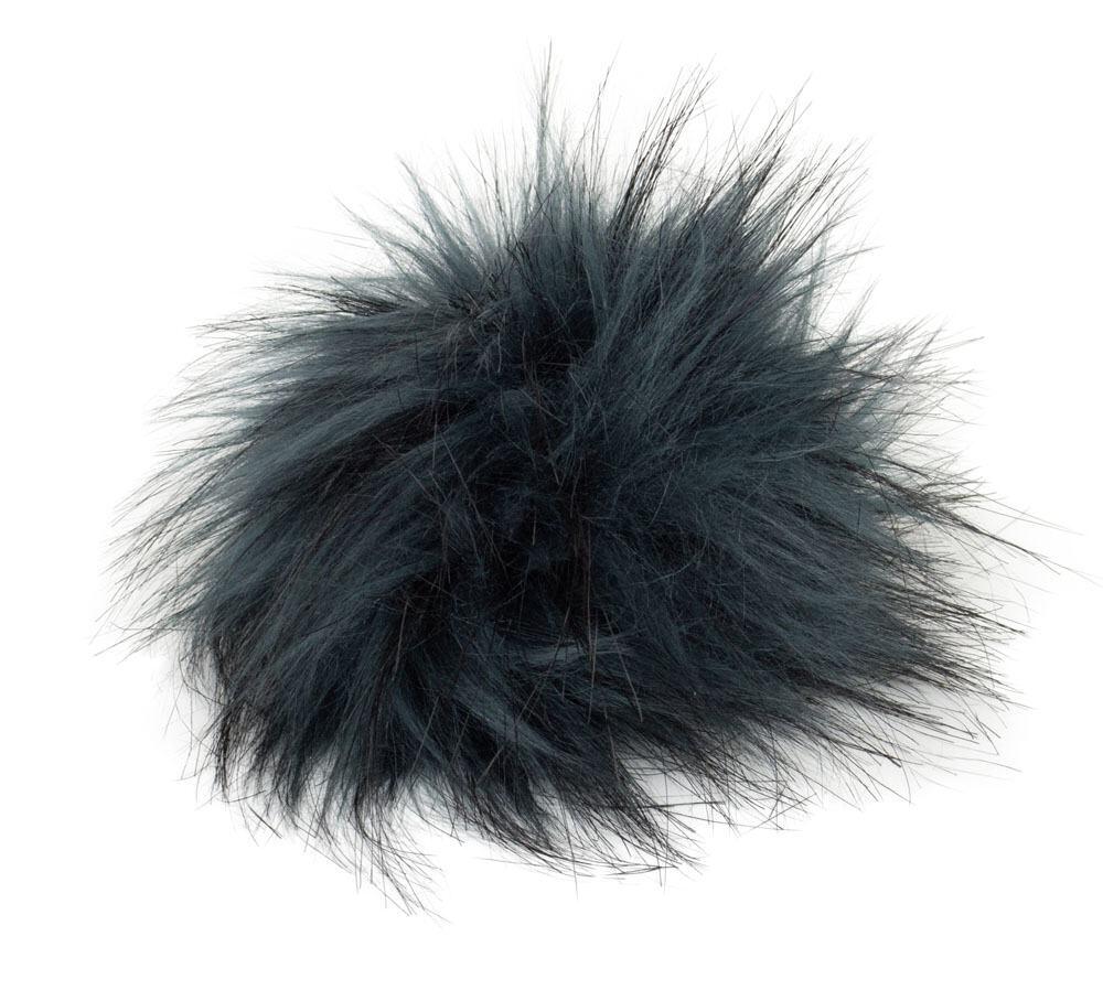 Kunstfellpompon 12-14cm - die tierfreundliche Pelz-Bommelvariante Farbe: sea blue