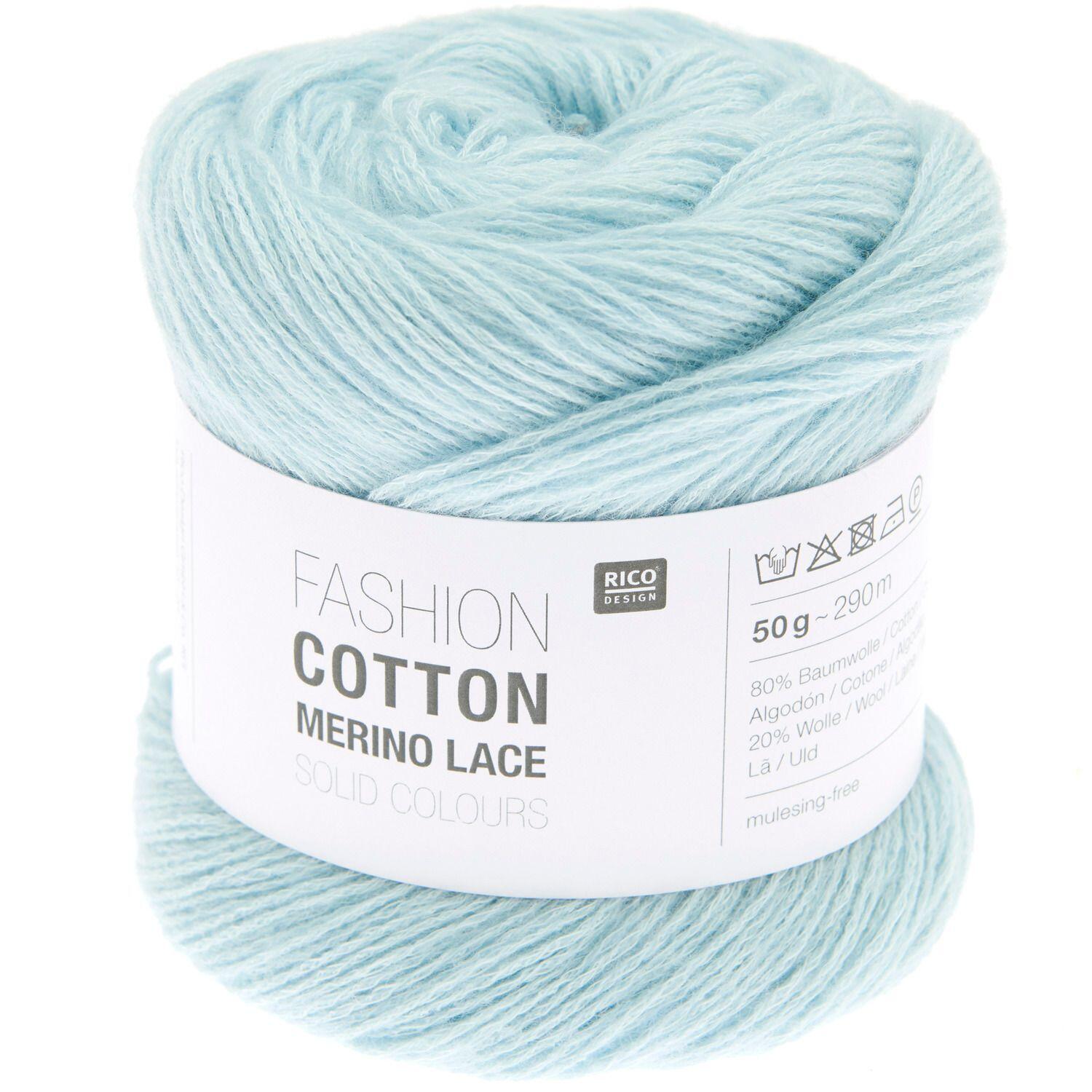 Rico Design Fashion Cotton Merino Lace Solid Color Farbe 005 Hellblau