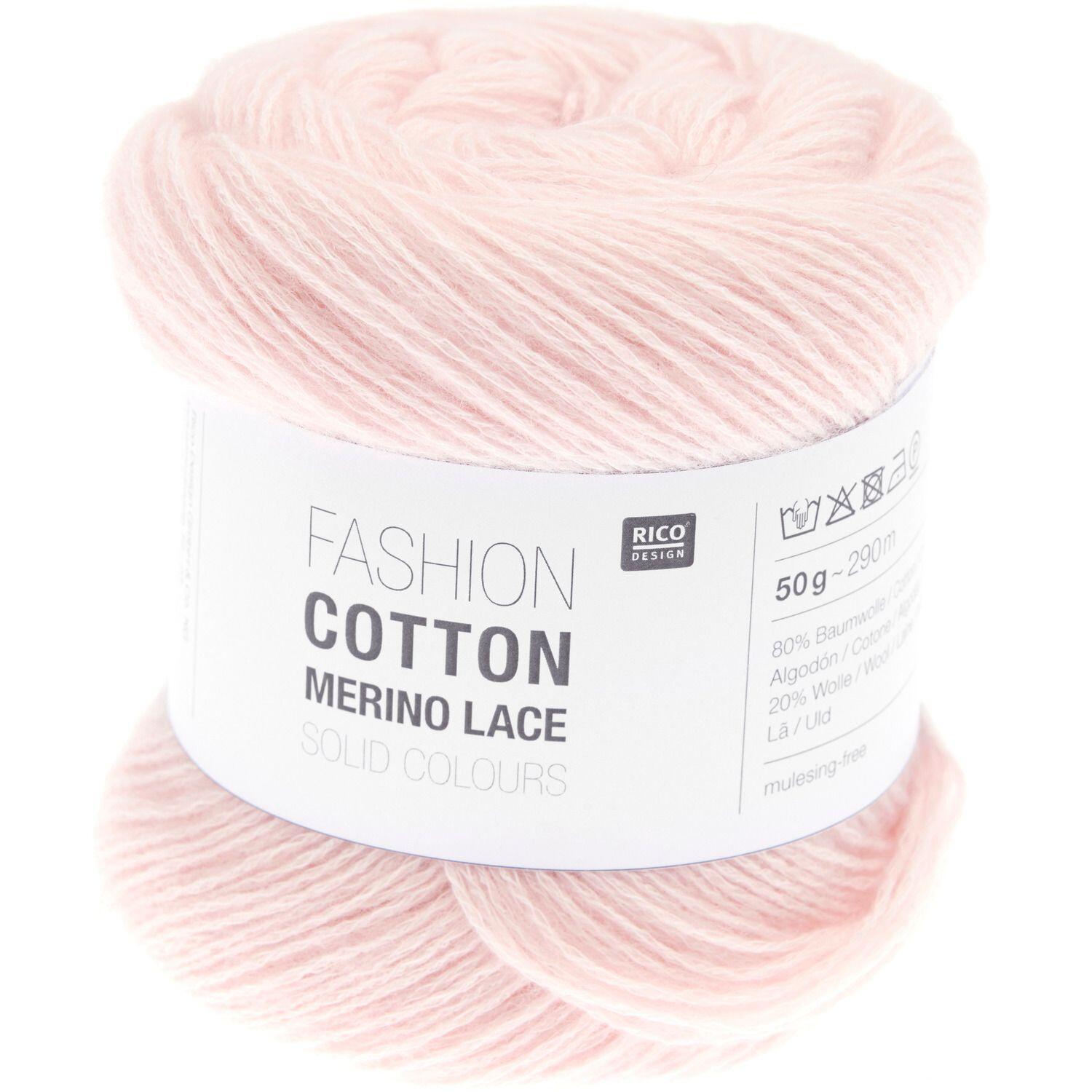 Rico Design Fashion Cotton Merino Lace Solid Color farbe: 003 Rosa