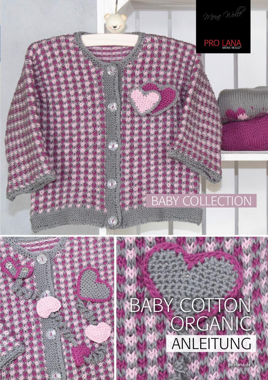Pro Lana Baby Cotton organic Musterbeispiel Modell A87 Babyjacke