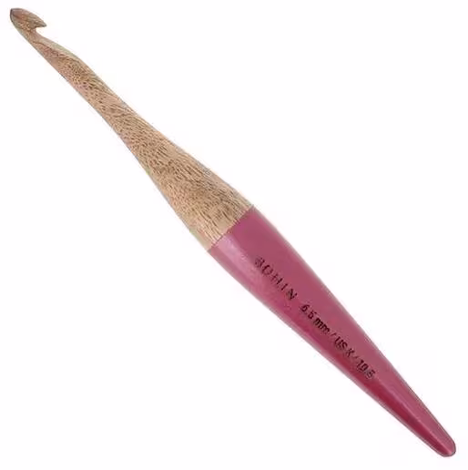 Bohin Häkelnadel aus Mangoholz 6,5mm Pink