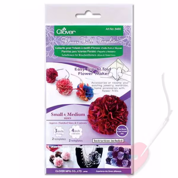 Clover Flower Frill Templates - Schablone f&uuml;r Stoff-Pompoms