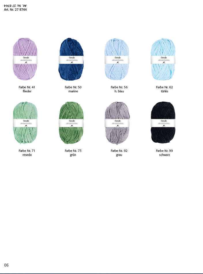 Pro Lana Chenille 100g Farbkarte Seite 2