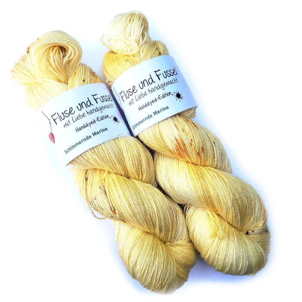 FuF Handdyed-Edition - Schimmernde Merino handgefärbt 100g Farbe: Vanillepudding