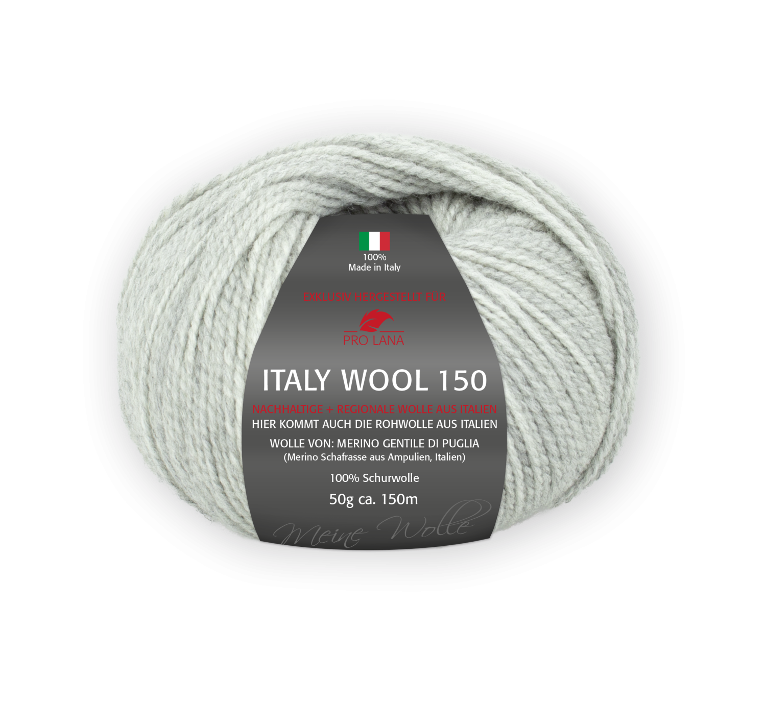 Pro Lana Italy Wool 150 50g Farbe: 191 Hellgrau Meliert