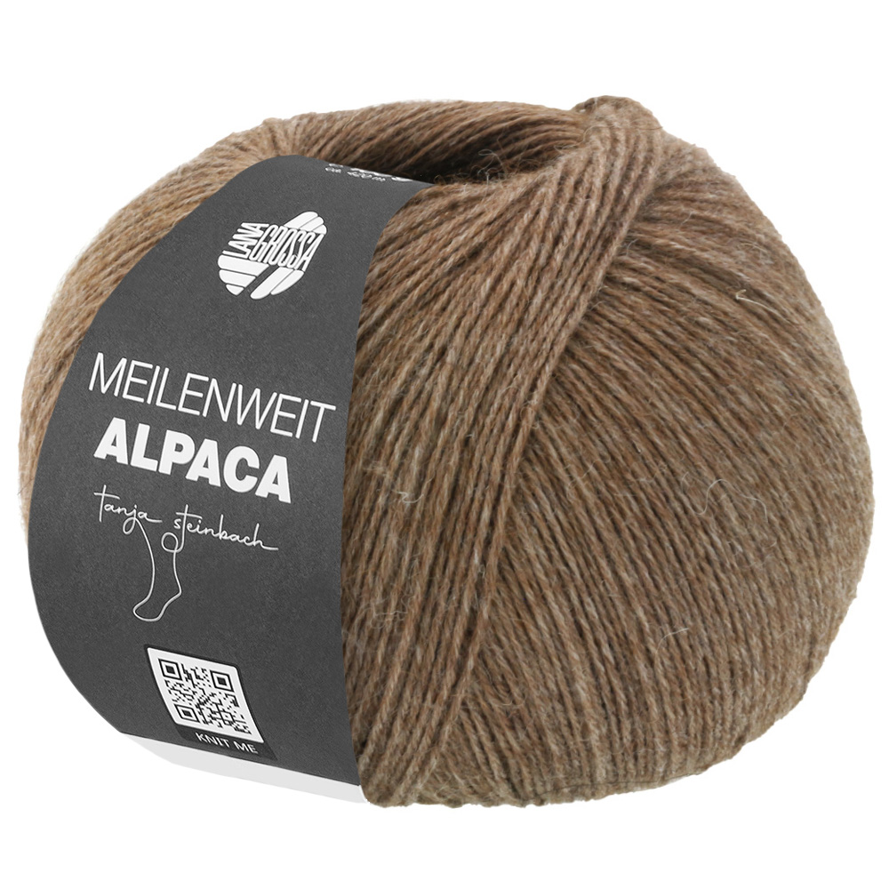 Lana Grossa Meilenweit 100 Alpaca Uni 100g Farbe: 2005 Nougat