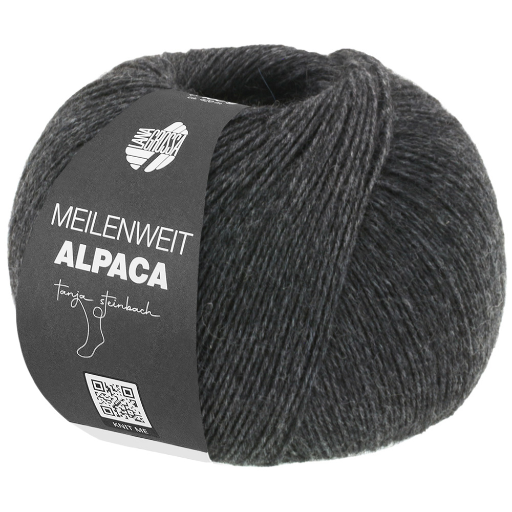 Lana Grossa Meilenweit 100 Alpaca Uni 100g Farbe: 2015 Anthrazit