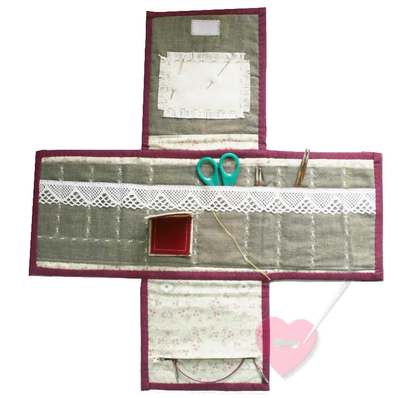 Handgenähtes Nadelspitzenetui Flieder Fee für Wechselspitzen, Häkel- und/oder Strickzubehör mit
