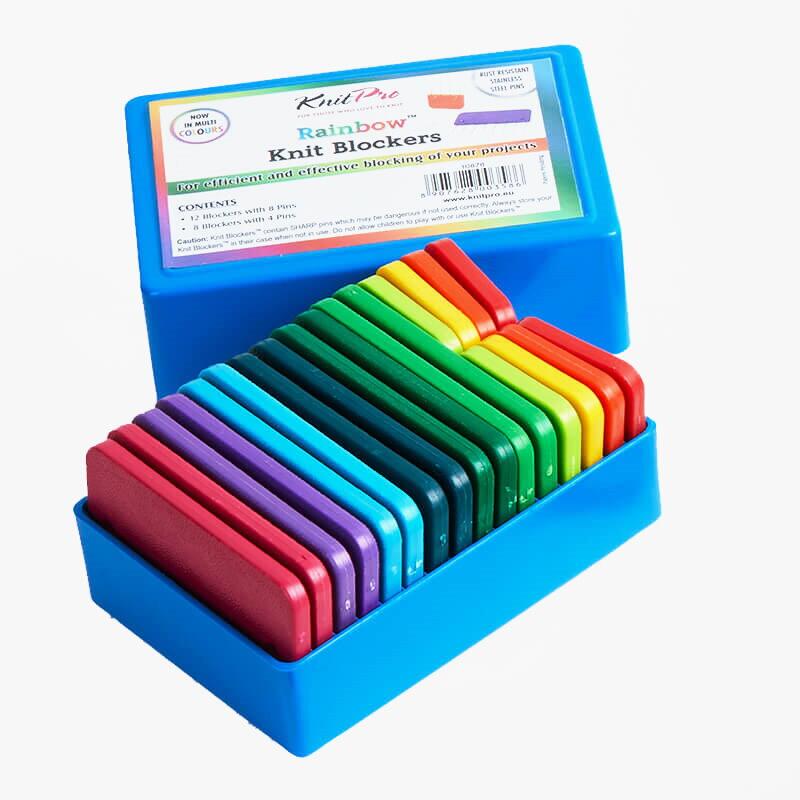 KnitPro Rainbow Knit Blockers - Bunte Kammnadeln in einer Box