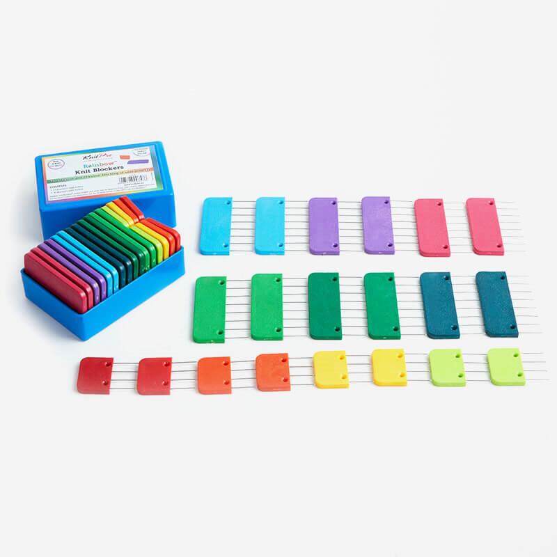 Knit Pro Rainbow Knit Blockers - Bunte Kammnadeln in einer Box