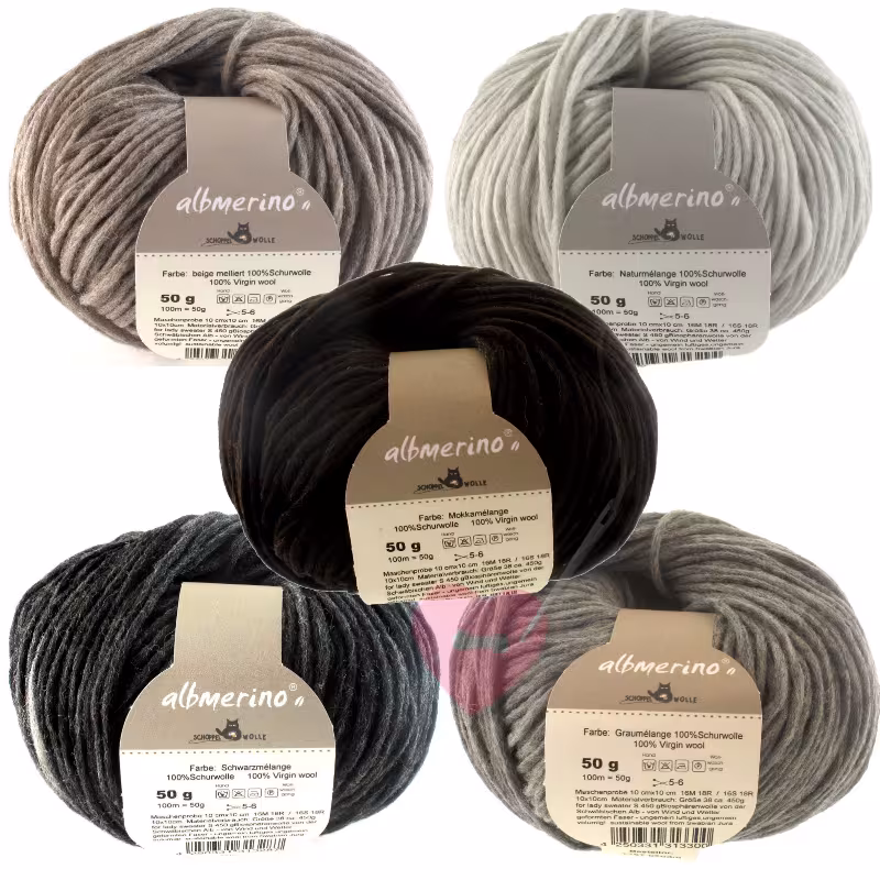 Schoppel Wolle Albmerino 50g naturbelassene Wolle