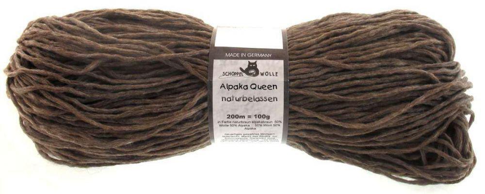 Schoppel Alpaka Queen naturbelassen - warmes Schurwoll-Alpakagarn Farbe: Alpakabraun