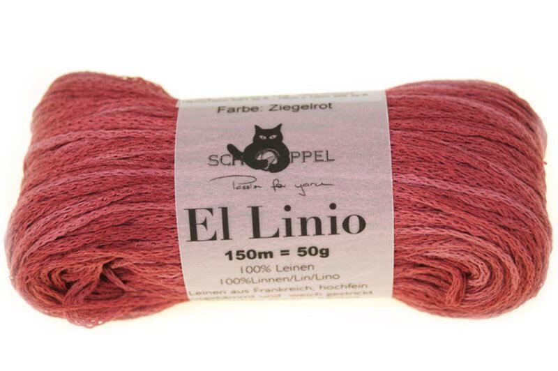 Schoppel Wolle El Linio - 100% Leinen Bändchengarn Farbe: Ziegelrot