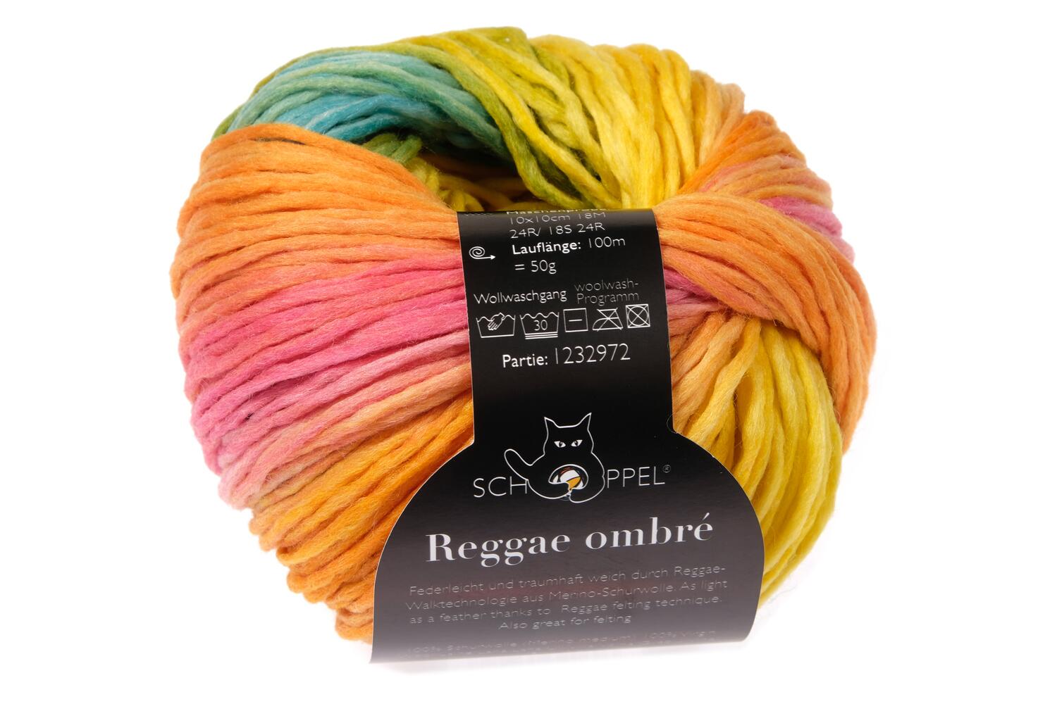 Schoppel Wolle Reggae ombré 50g bunte Walk-Merinowolle Farbe: katzengold