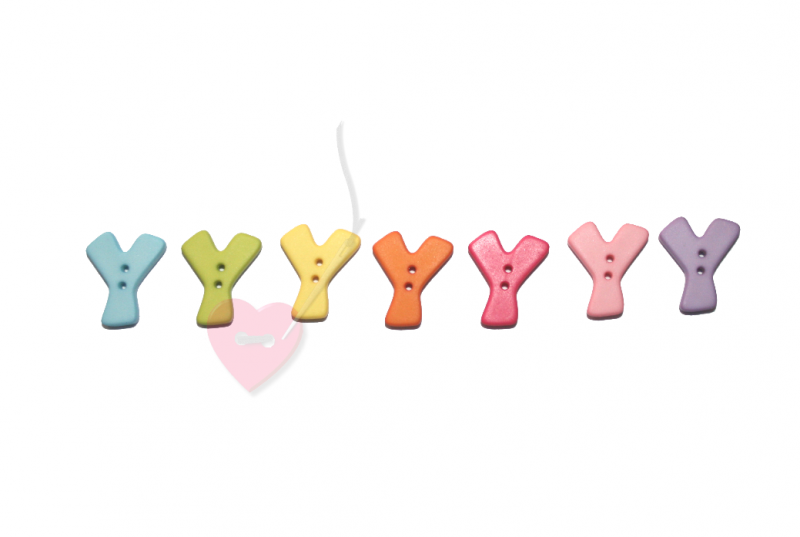 Buchstabenhits für Kids 18mm - 2-Loch Knopf "Y"