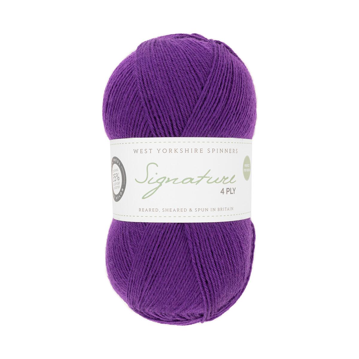 West Yorkshire Spinners Signature 4ply Unis 100g Farbe: 1003 Amethyst