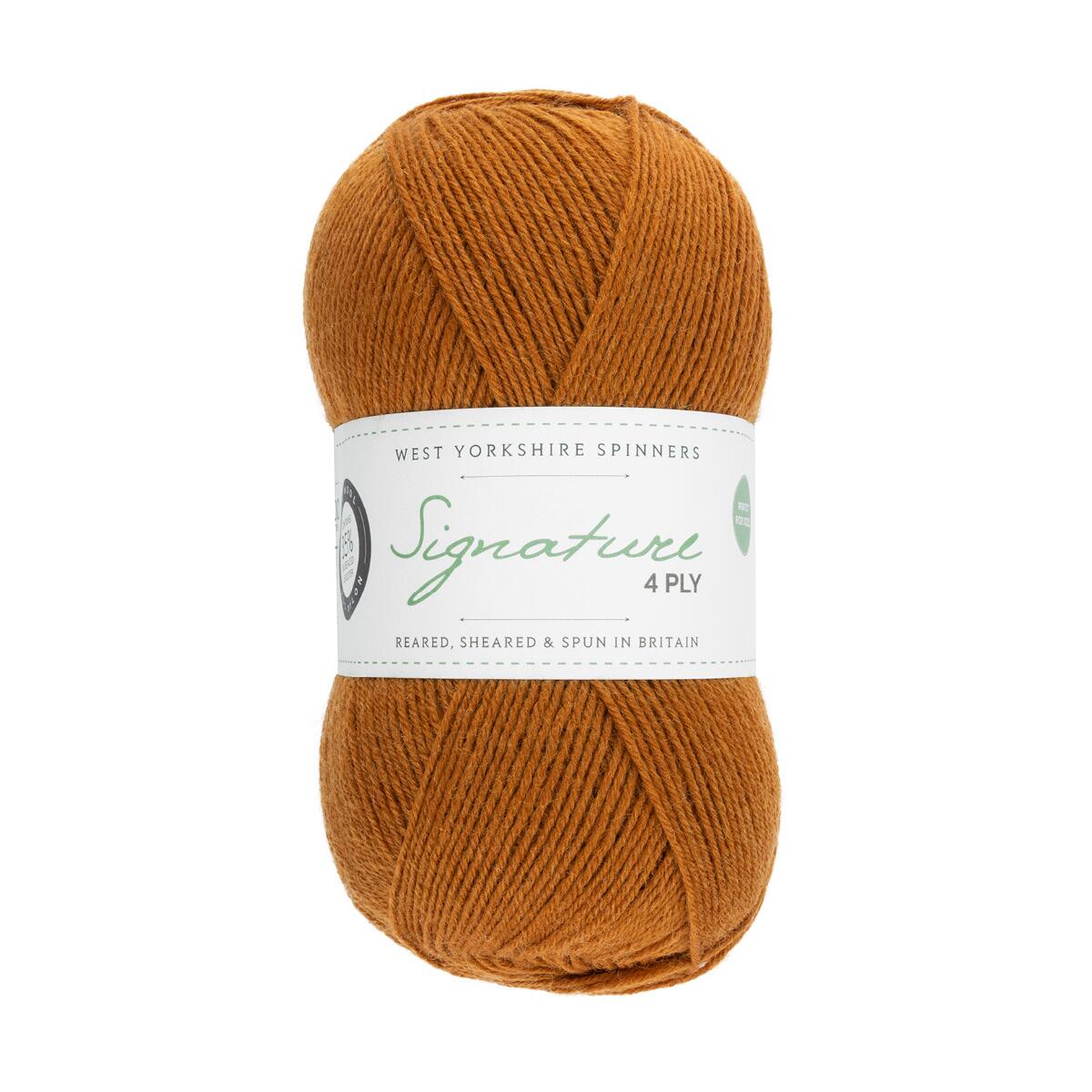 West Yorkshire Spinners Signature 4ply Unis 100g Farbe: 630 Nutmeg