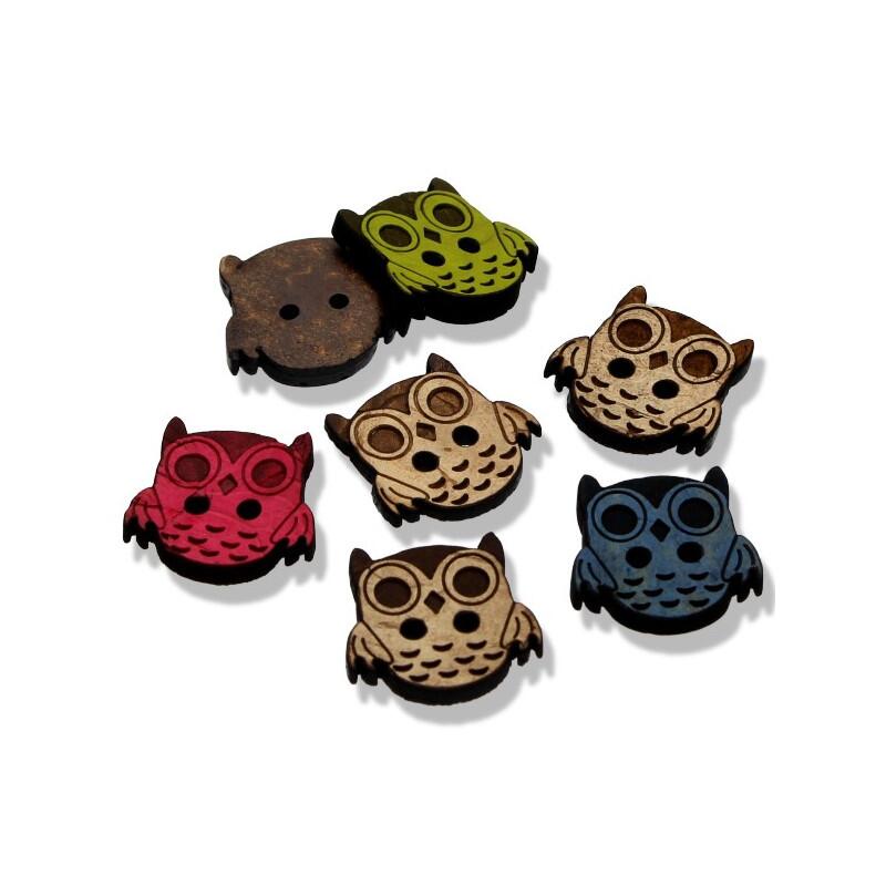 Kokosknopf 14mm "Eule" - Kokosknopf