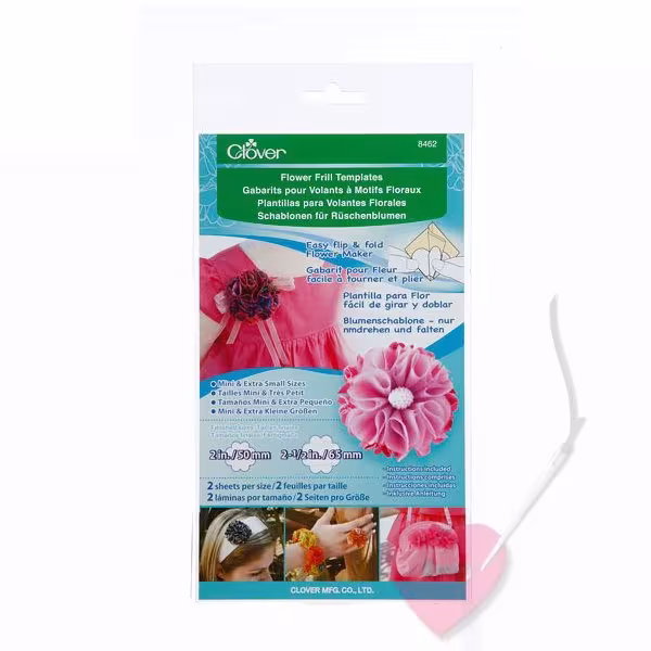 Clover Flower Frill Templates - Schablone für Stoff-Pompoms und Rüschenblüten mini und