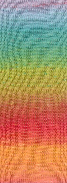 Lana Grossa Cotonella 100g Farbe: 011 Flieder/Hellblau/Türkisgrün/Senf/Tomate/Himbeer/ Orange/Lachs