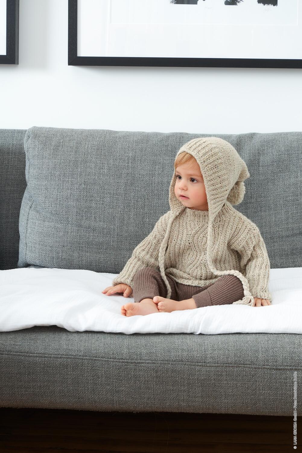 Filati Infanti 17 - Zauberhafte Babymode Modellbeispiel Mütze und Pullover aus Mary´s Tweed