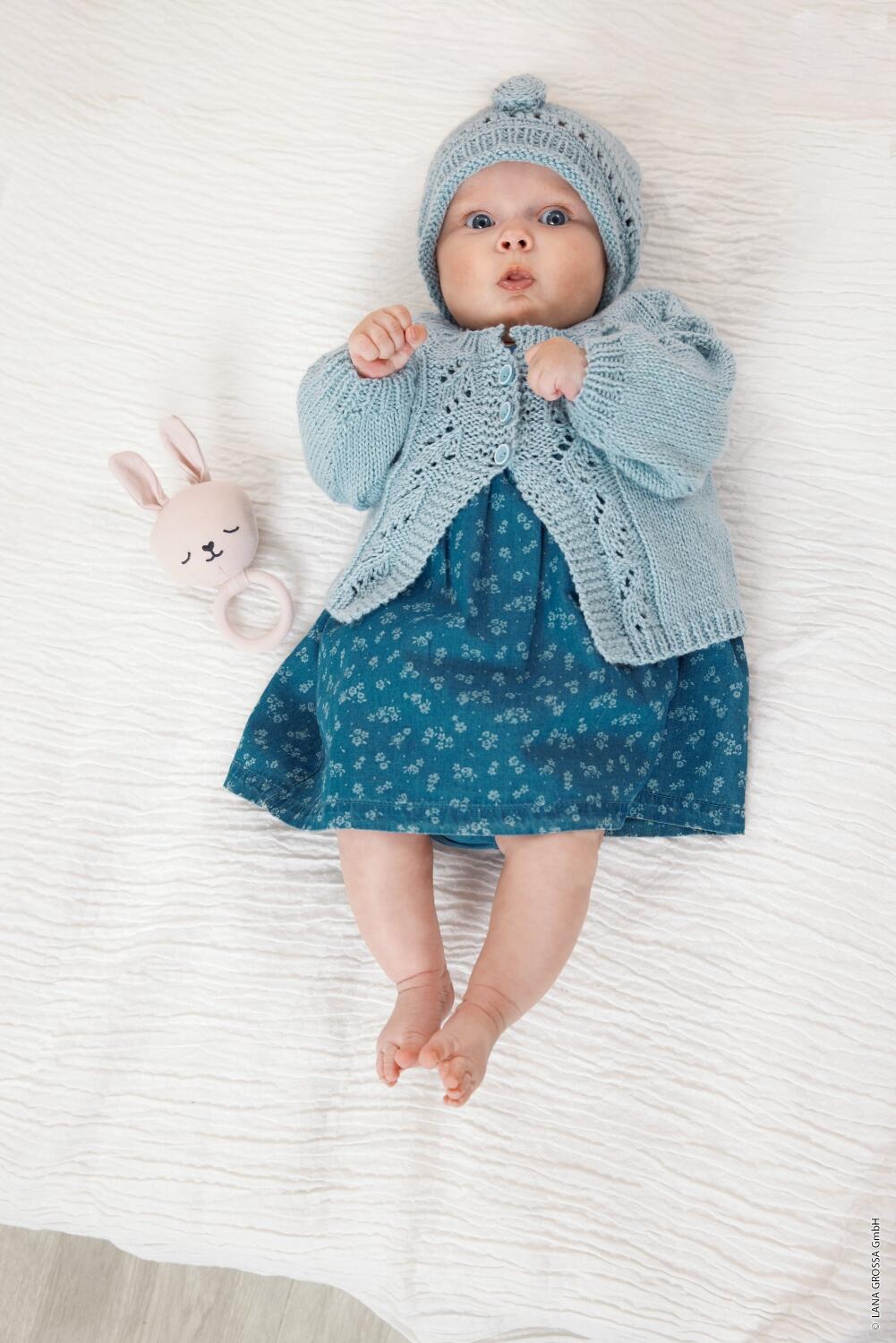 Lana Grossa Infanti 19 - Zauberhafte Babymode Modell 21 und 22 Mütze und Jacke aus Alta Moda Cotolana