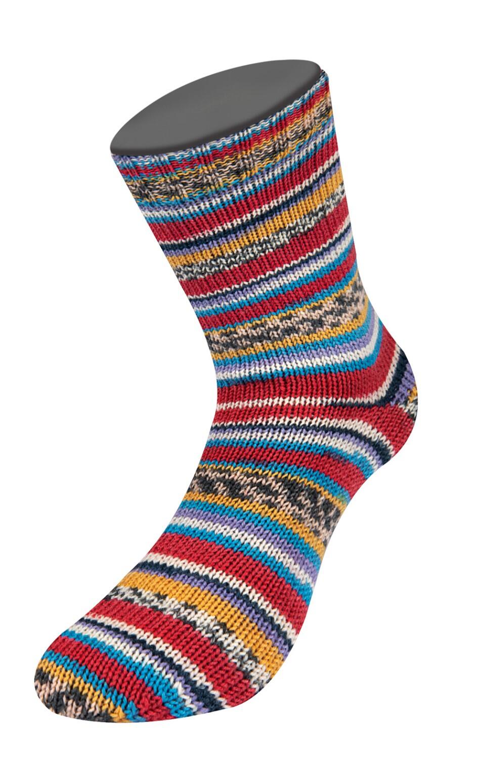 Lana Grossa Landlust Sockenwolle  "Bunte Bänder "  Farbe: 701