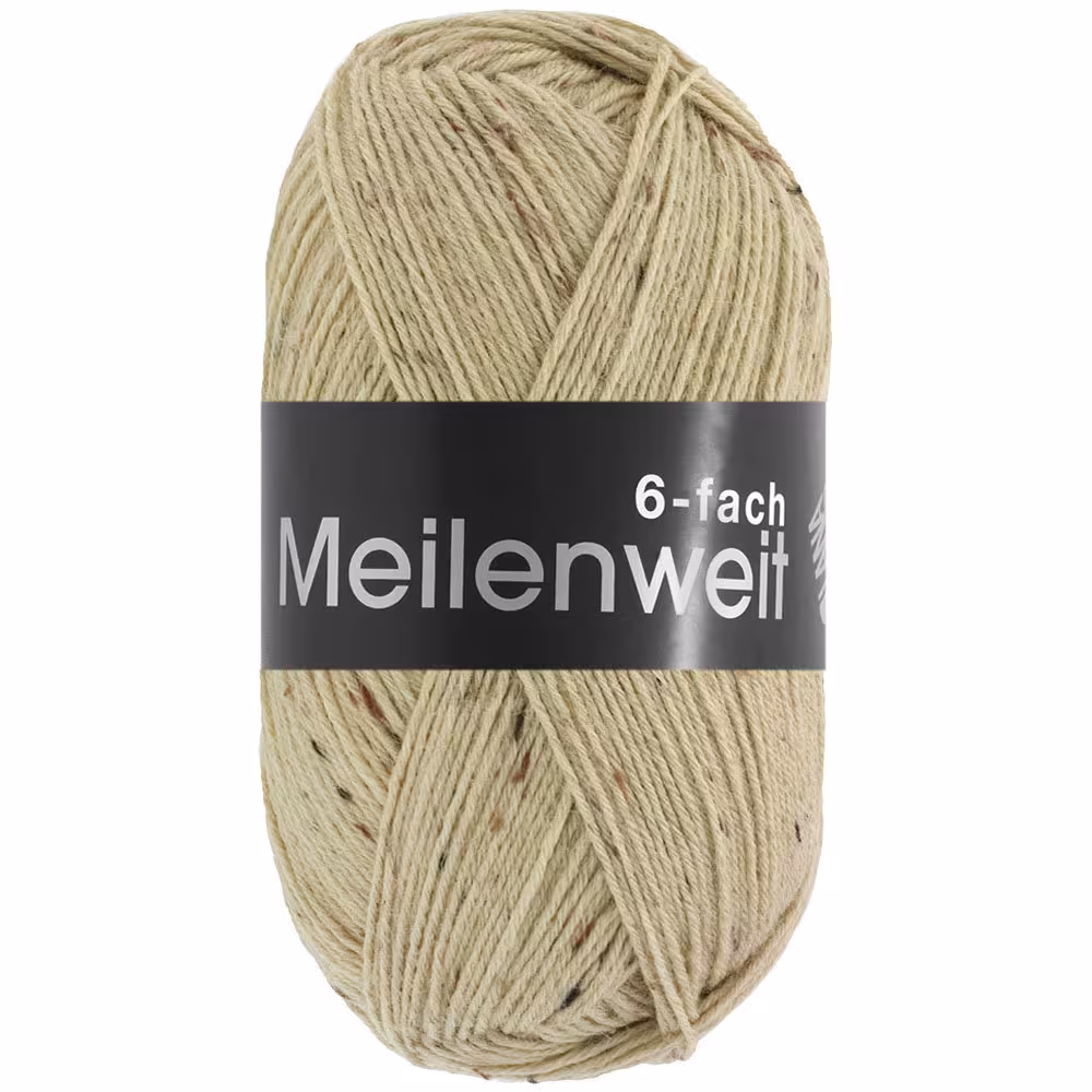 Lana Grossa Meilenweit 150 TWEED - 6fach Sockenwolle 150g - 9247 Beige