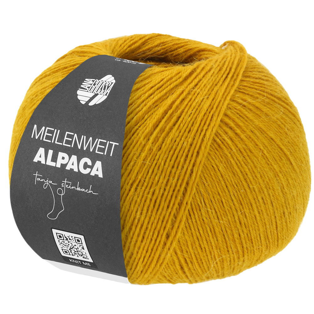 Lana Grossa Meilenweit 100 Alpaka Uni 100g Farbe: 2004 Safrangelb