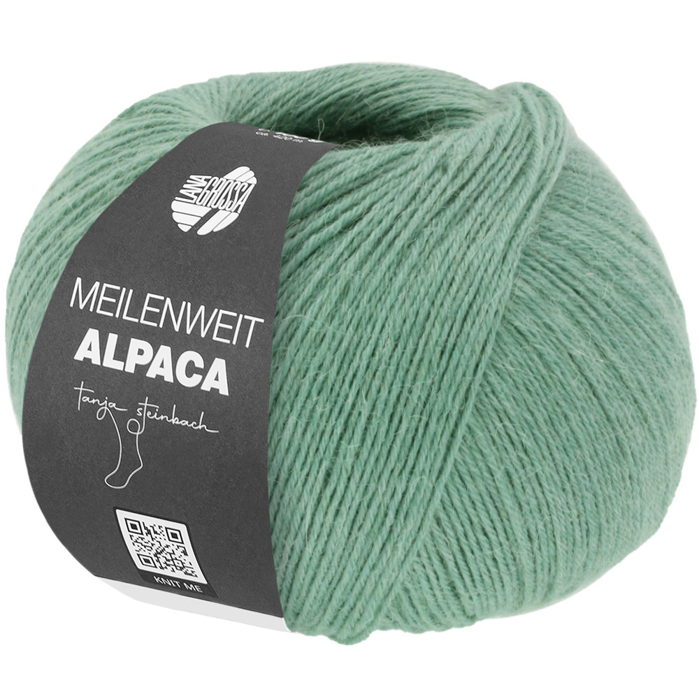 Lana Grossa Meilenweit 100 Alpaka Uni 100g Farbe: 2012 Resedagrün