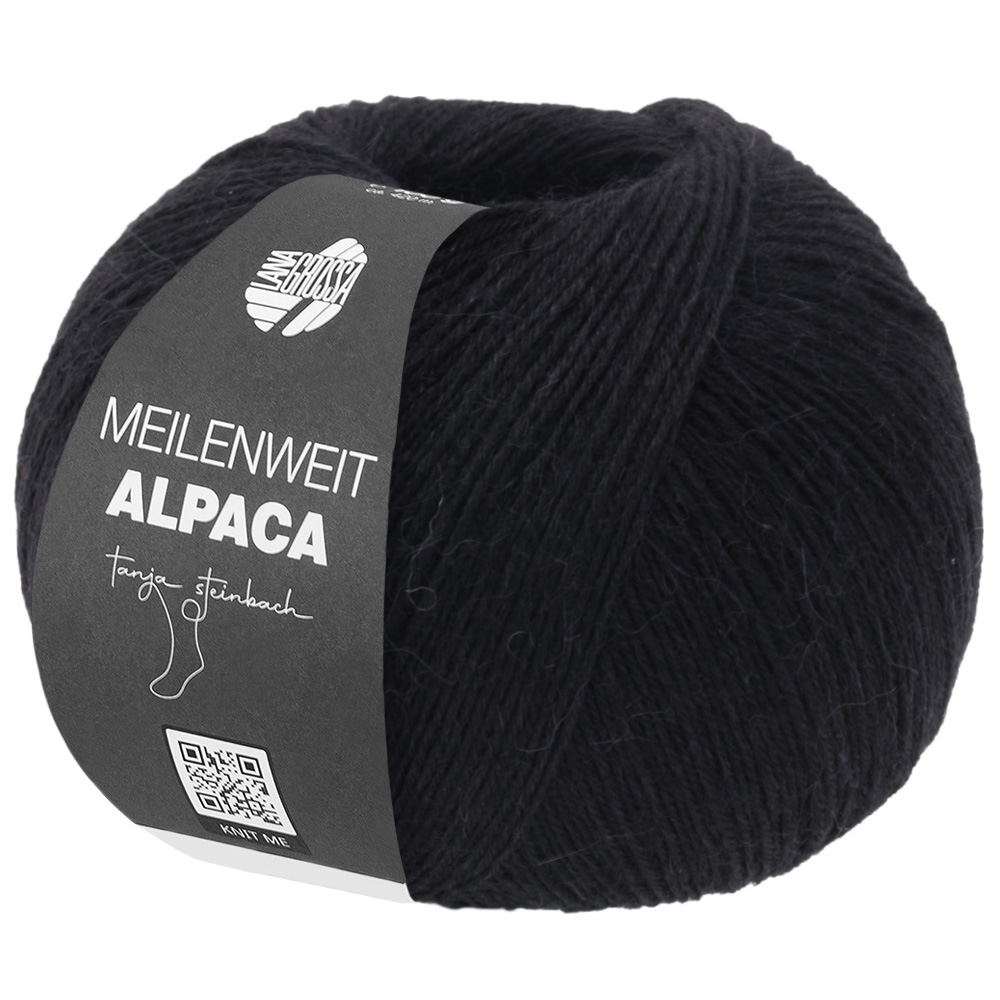 Lana Grossa Meilenweit 100 Alpaka Uni 100g Farbe: 2016 Schwarz