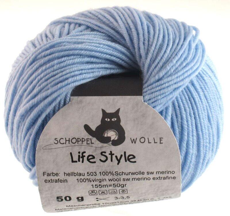 Schoppel Life Style uni - Wolle extra fein vom Merinoschaf in vielen schönen Farben hellblau