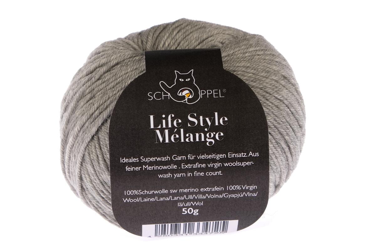 Schoppel Wolle Life Style Melangé - Merino extrafein meliert Farbe: Hellgrau meliert