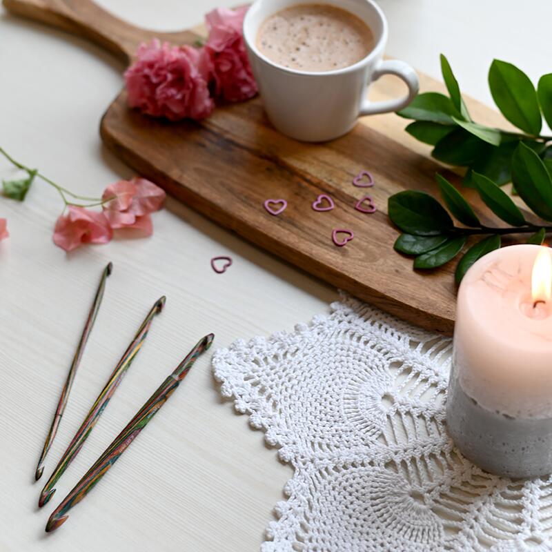 KnitPro - Symfonie Holz Doppel-H&auml;kelnadel in zwei St&auml;rken