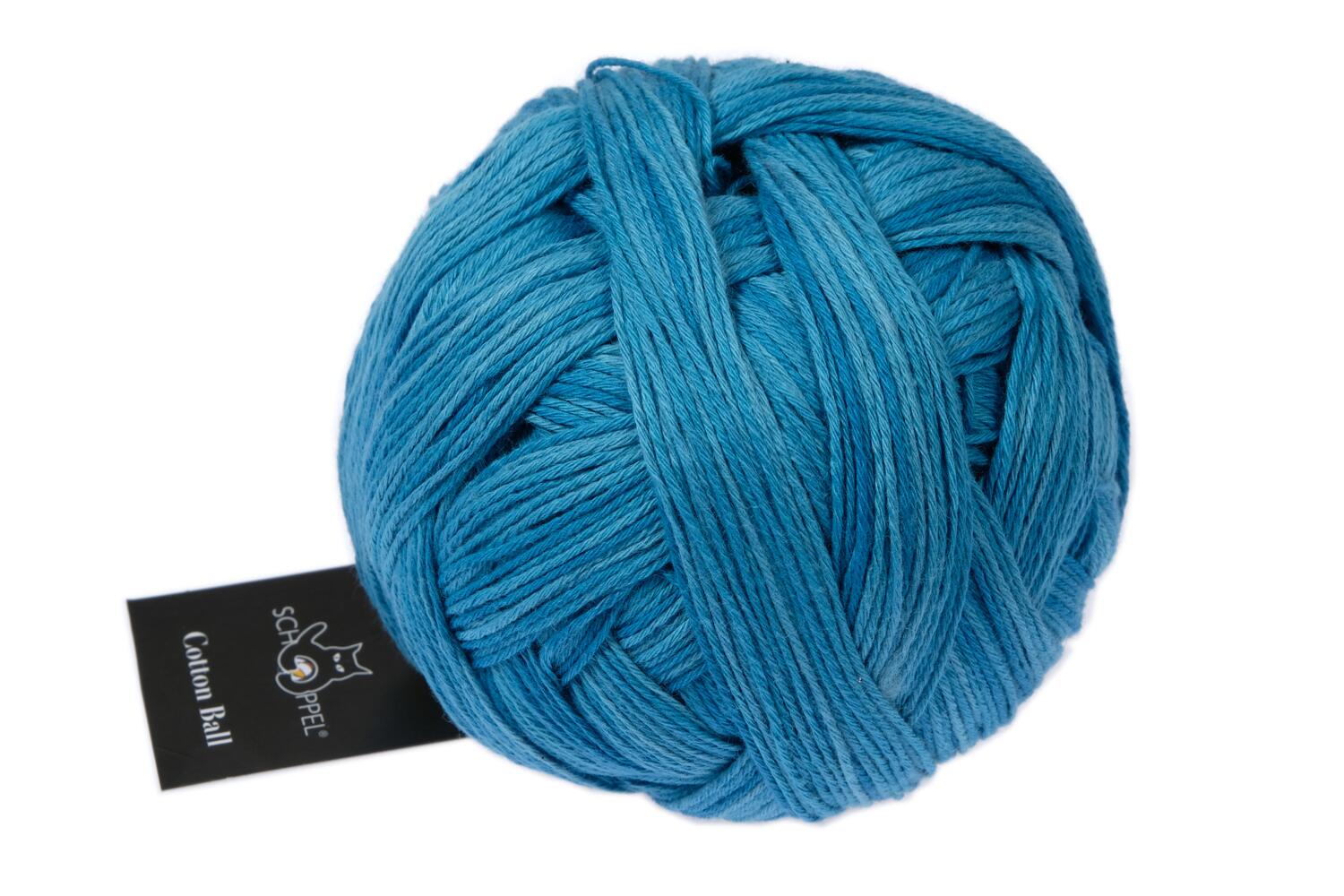 Schoppel Wolle Cotton Ball 100g Bio Baumwollgarn fein schattiert Farbe: Aqua Shadow