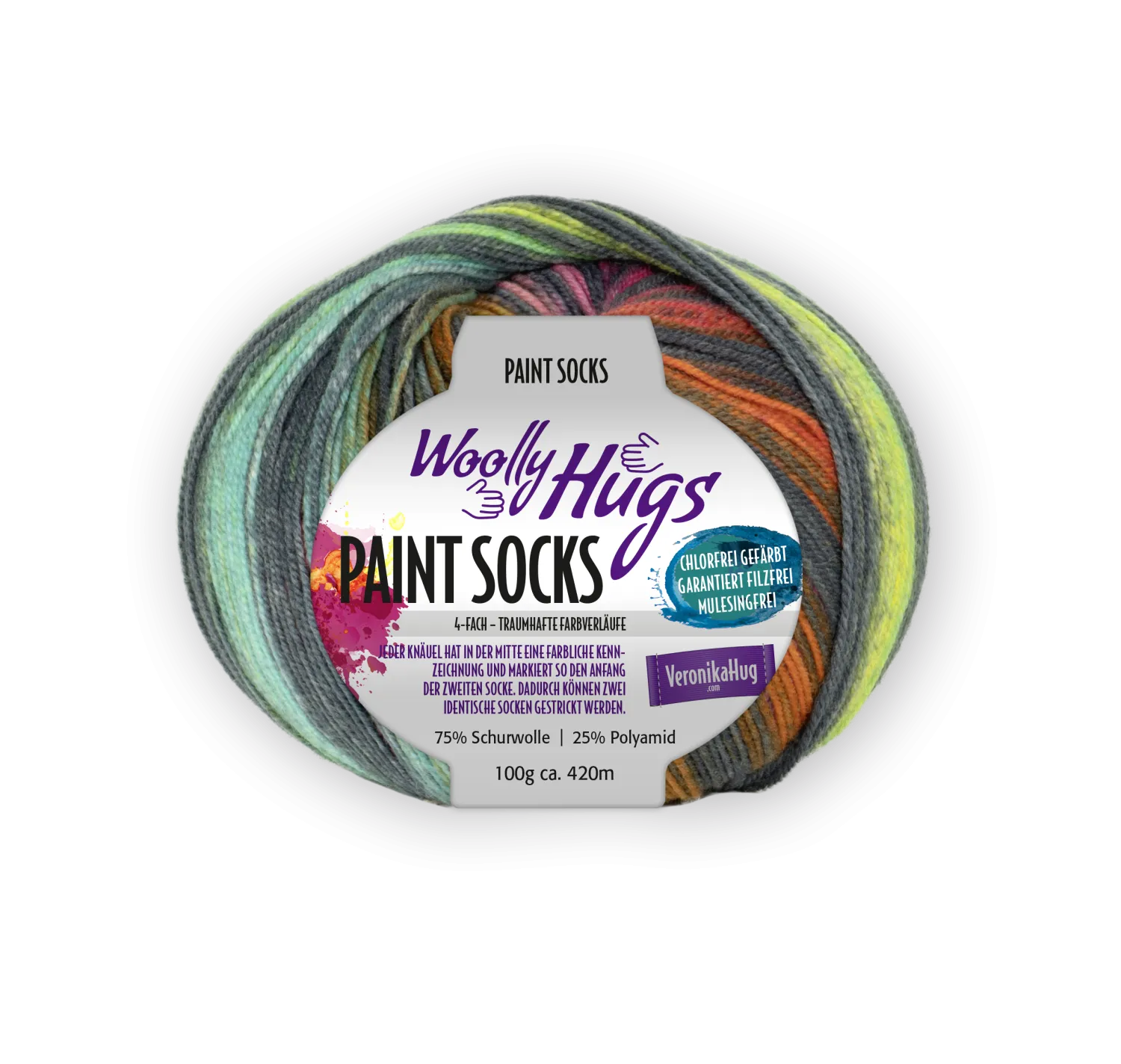 Woolly Hugs Paint Socks Farbe: 203 regenbogen