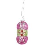 Weihnachtskugel Wollknäuel pink