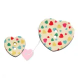 Bonfanti - Schmuckknopf von Herzen -2 Loch-Knopf in Herzform aus Perlmutt mit Emailleauflage