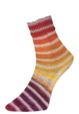 Woolly Hugs Paint Socks Modellbeispiel Farbe: 200 gelb/orange