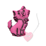 Kätzchenknopf 23mm - Katzen-Knopf mit Öse matt pink