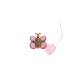 Knopf Schmetterling 18mm - Knopf mit Öse rosa-gelb